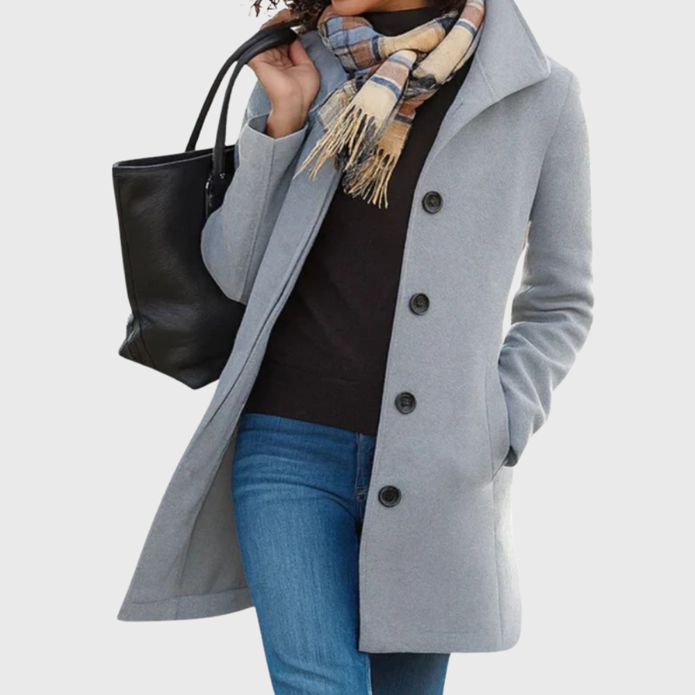 Women's Longline Coat with Open Front and Side Pockets