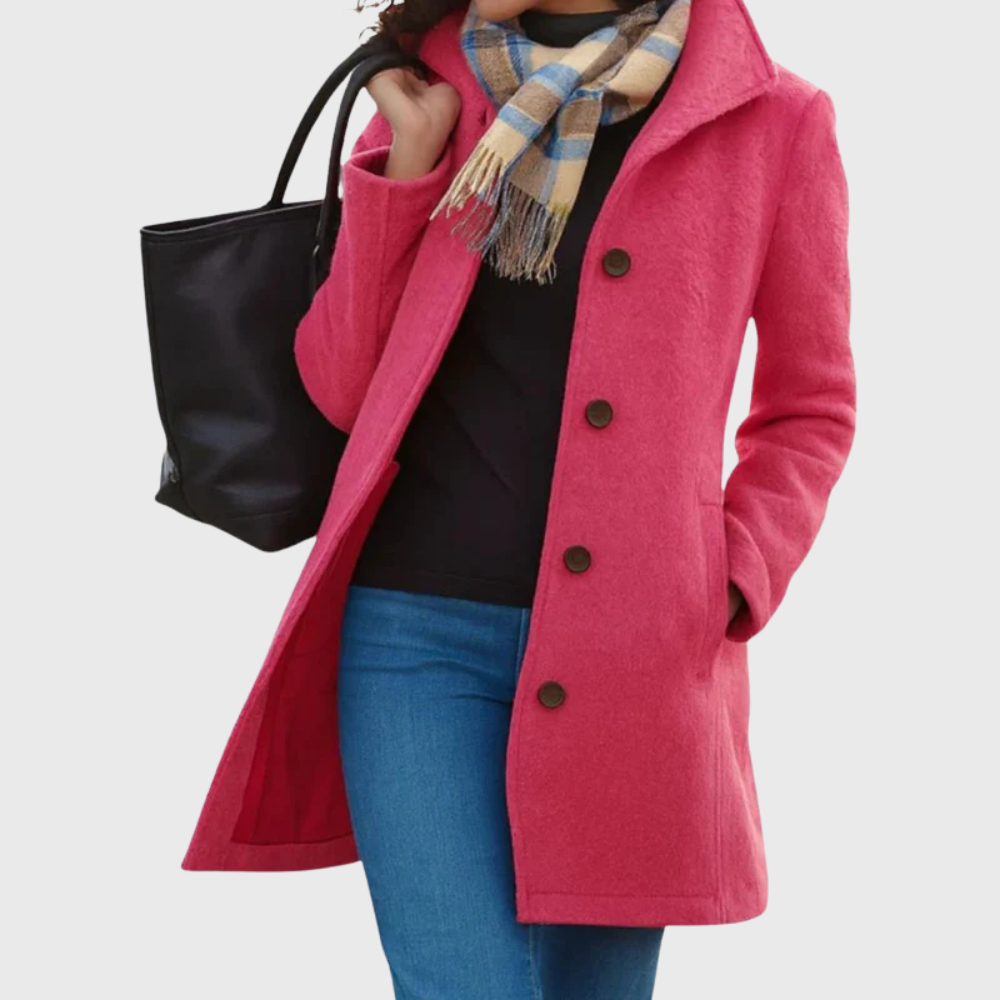 Women's Longline Coat with Open Front and Side Pockets