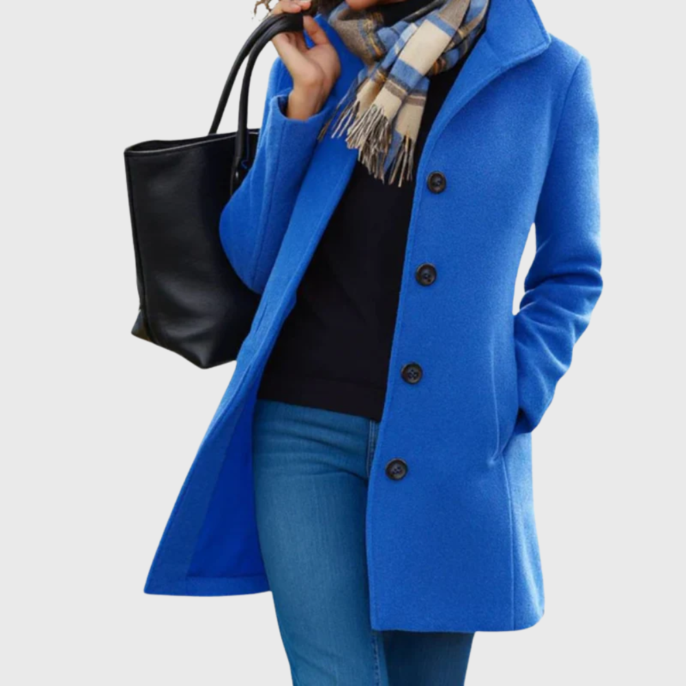 Women's Longline Coat with Open Front and Side Pockets