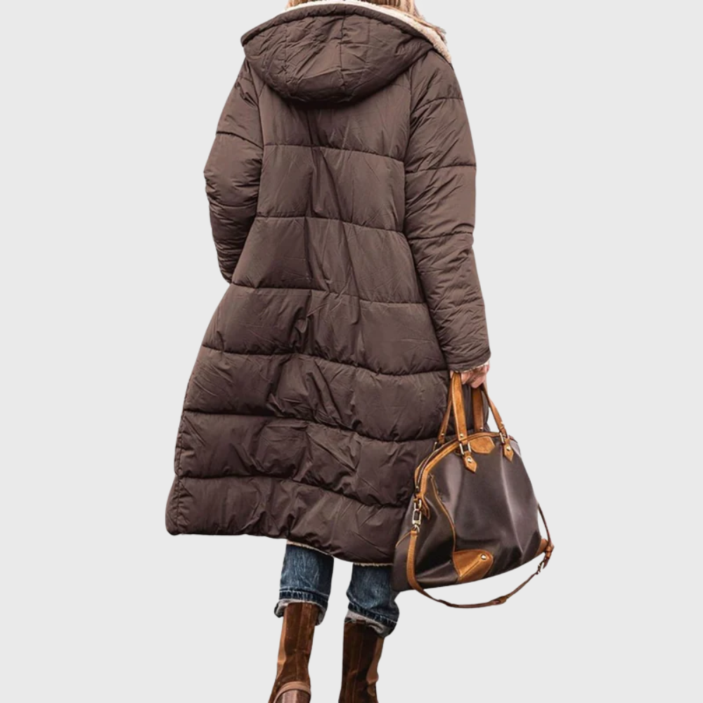 Women's Reversible Puffer Coat with Lined Design and Versatile Style
