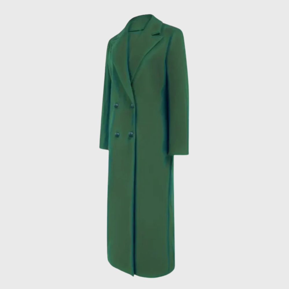 Women's Winter Trench Coat with Longline Design and Warmth