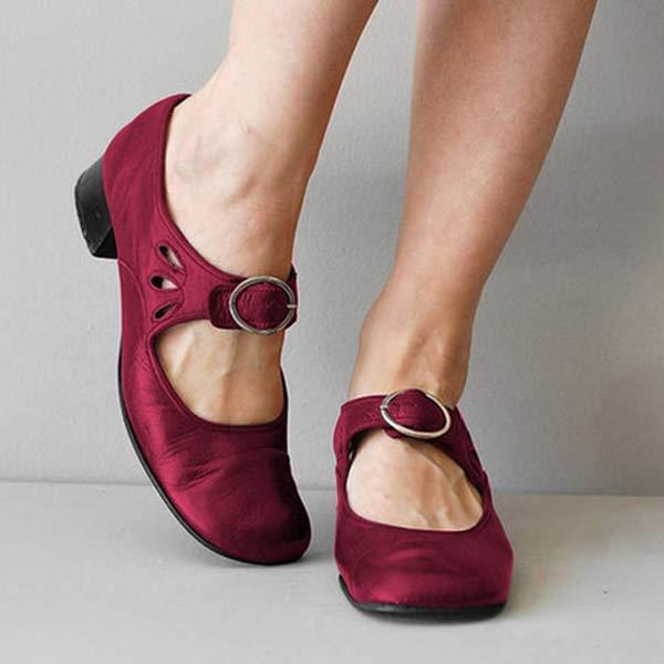 Women’s Mary Jane Shoes | Black Buckle Design