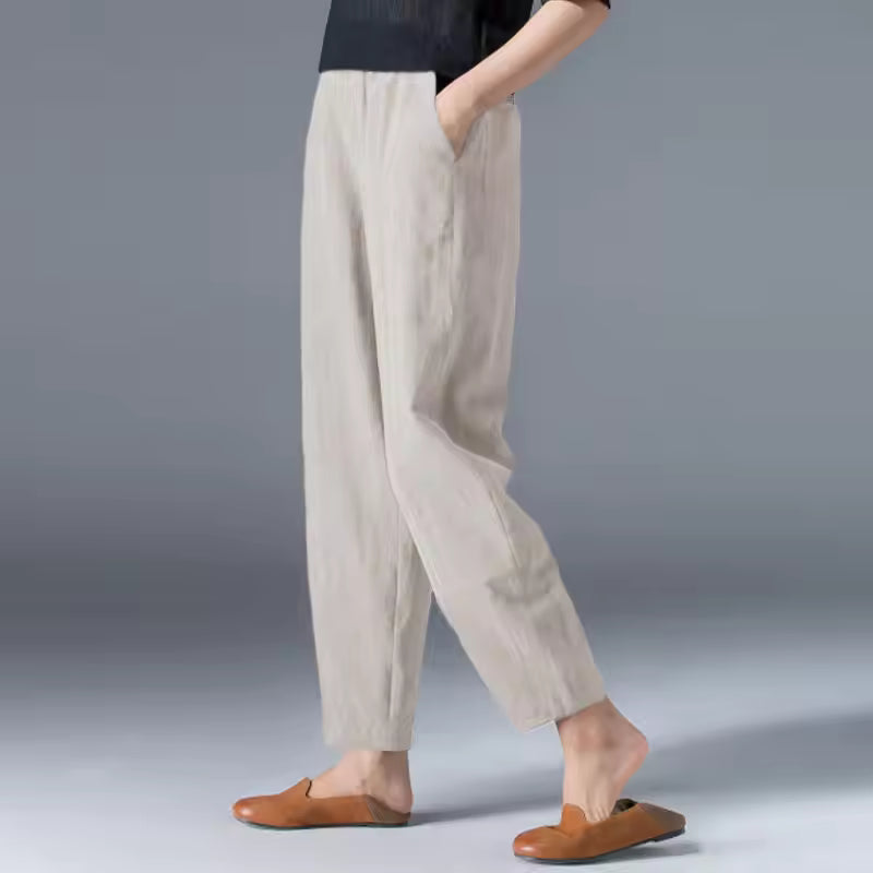 Women's Summer Trousers with Lightweight Fabric and Breathable Design
