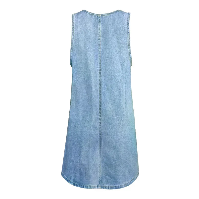 Women's Light Summer Dress with Adjustable Straps and Flowy Design