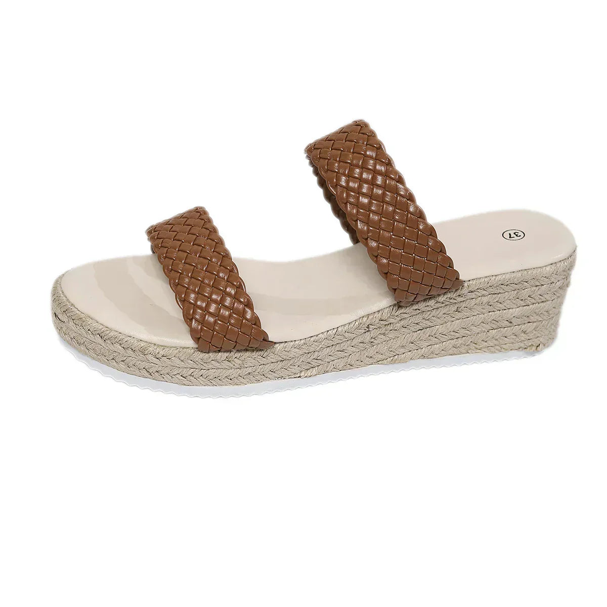 Elle | Women's Woven Platform Flat Sandals