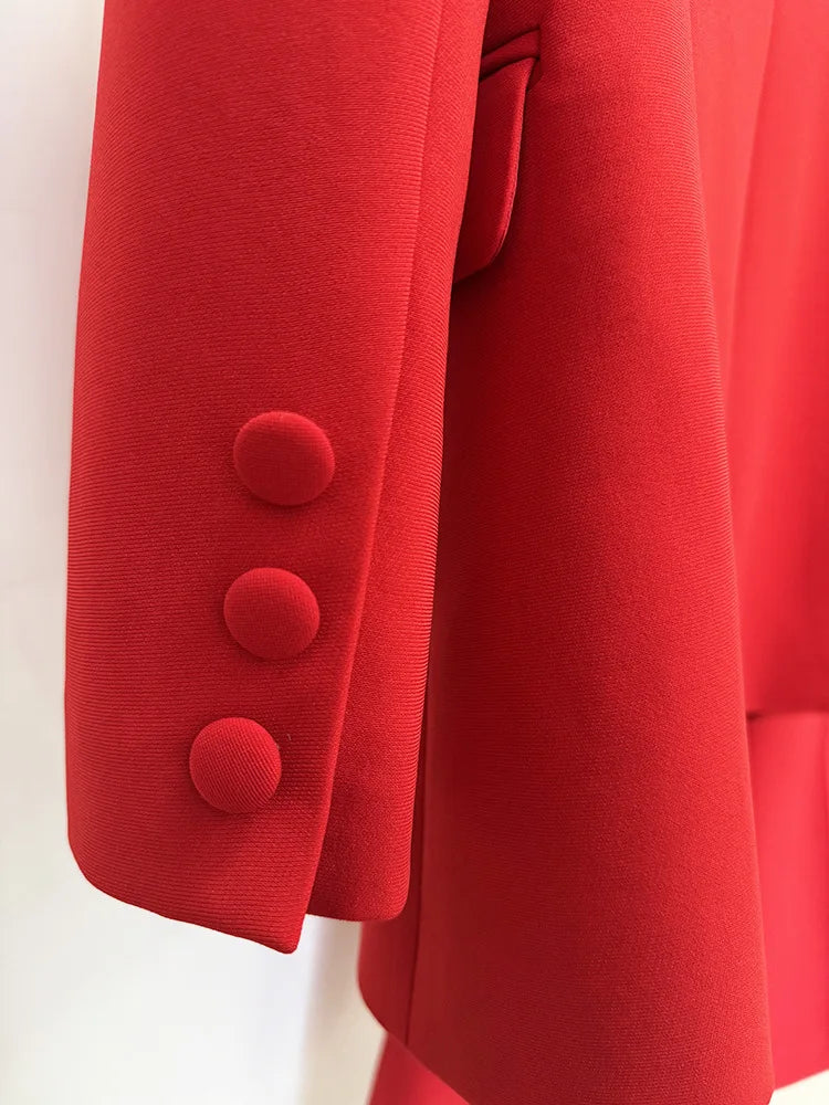 Women's Shawl Lapel Single-Button Blazer and Flared Pants Set | Two-Piece
