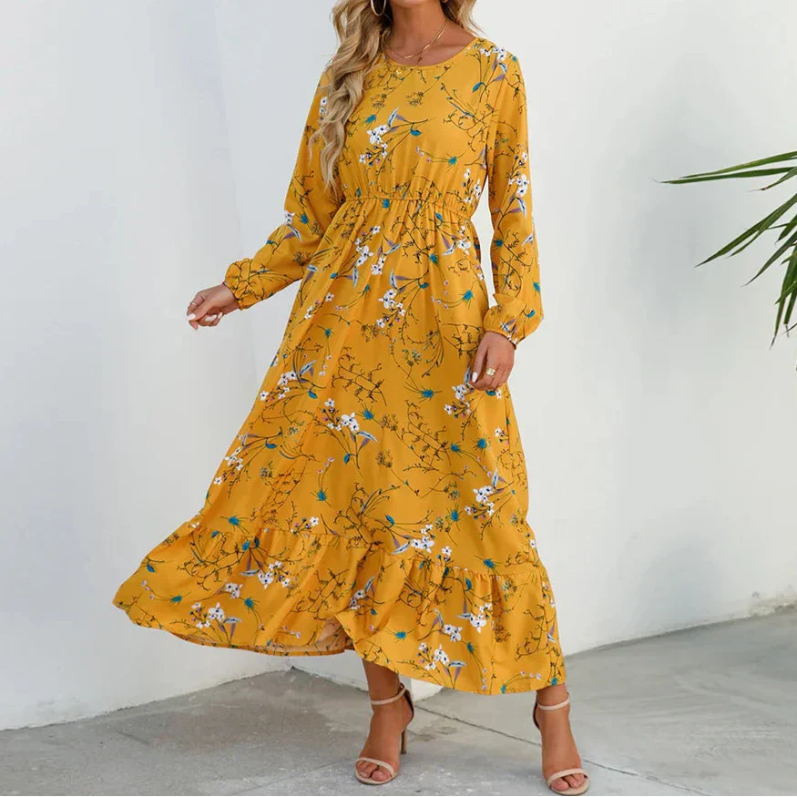 Women's Maxi Dress with Flowy Design and Adjustable Straps