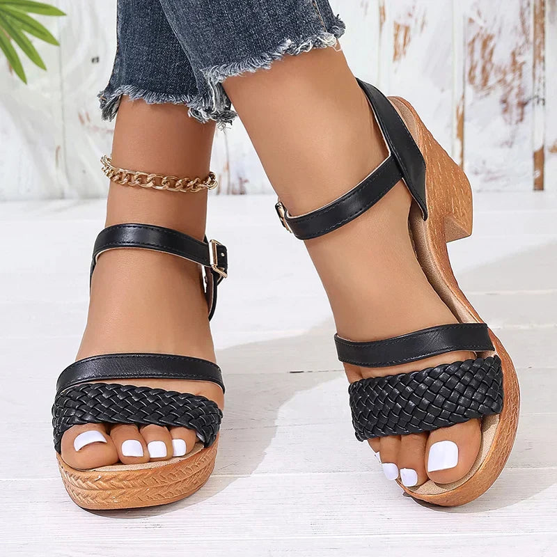 Plum | Women's Woven Platform Sandals