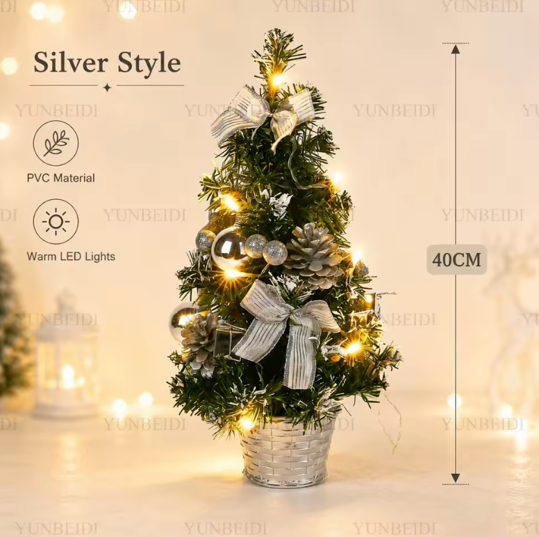 Small Pre-Lit Christmas Tree – Perfect Desktop Gift for the Holidays