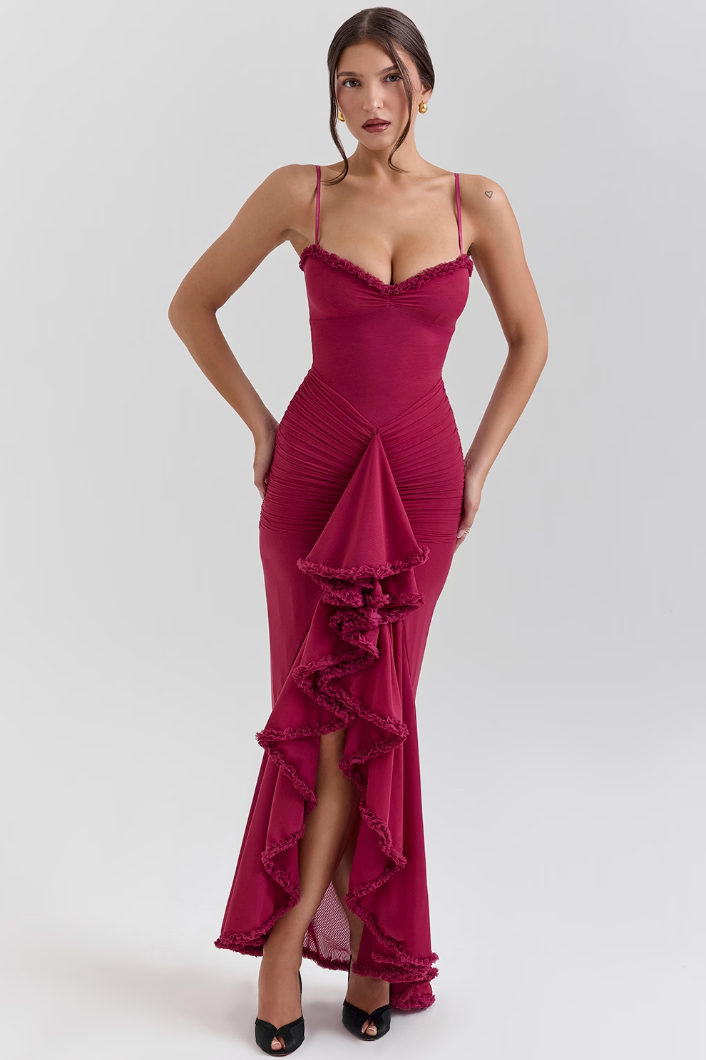 Women's Lace Ruched Dress with Elegant Design and Versatile Fit