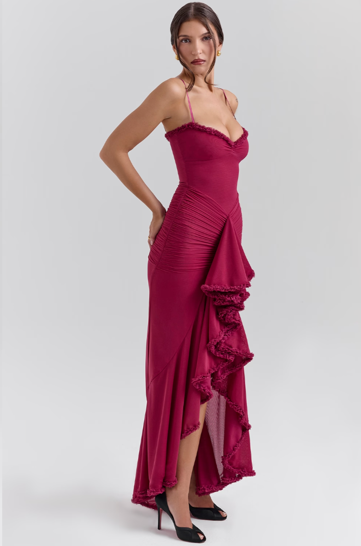 Women's Lace Ruched Dress with Elegant Design and Versatile Fit