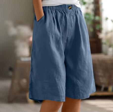 Women's Casual Shorts with Relaxed Fit and Adjustable Waist