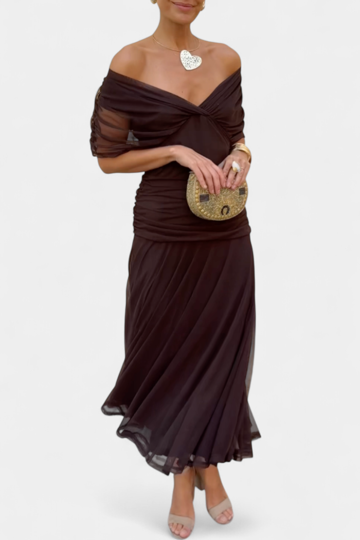 Women’s Floral Pattern Dress with V-Neck | Maxi
