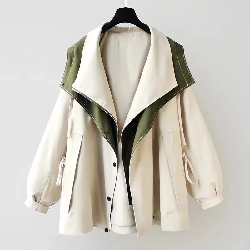 Women's Lightweight Windbreaker Jacket with Water-Resistant Fabric and Adjustable Hood