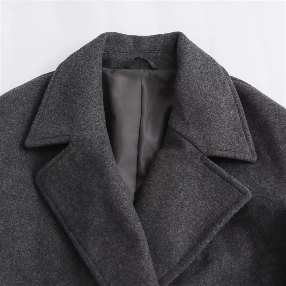 Women's Classic Overcoat with Tailored Fit and Warmth