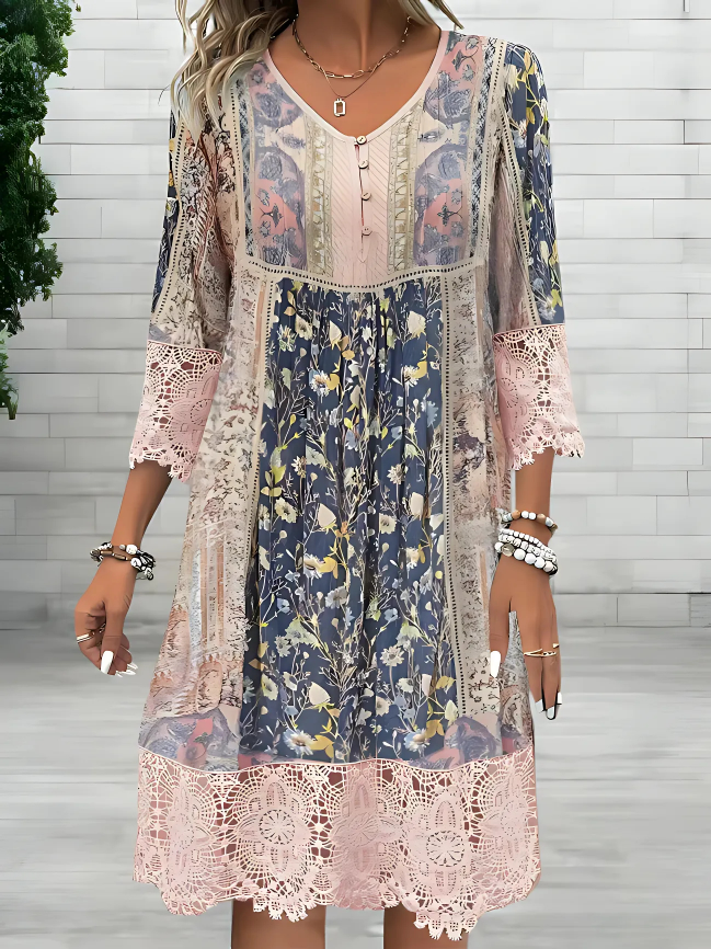 Women's Boho Dress with Flowy Design and Adjustable Straps