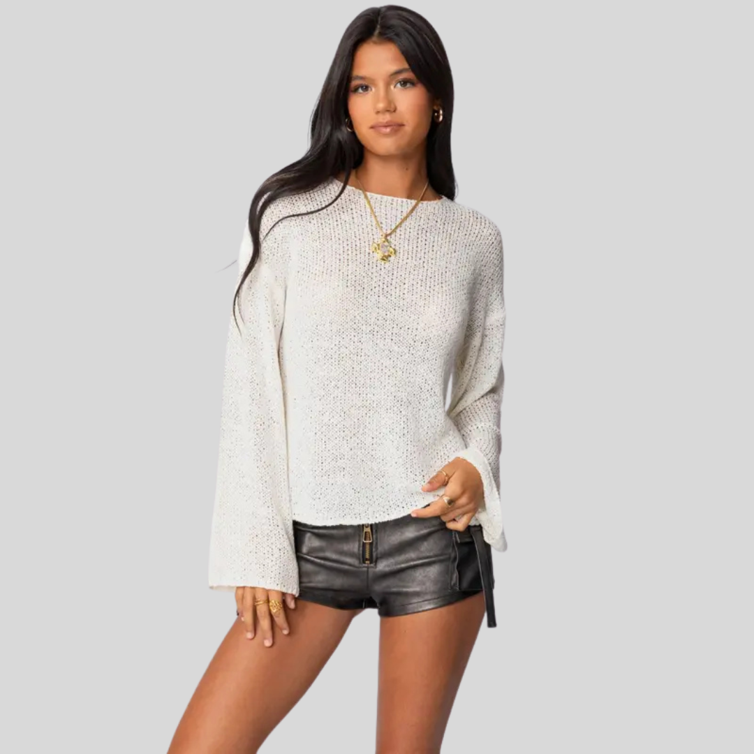 ARIELLA™ - Women’s Light Knit Drop Shoulder Sweater Relaxed Fit Casual Pullover