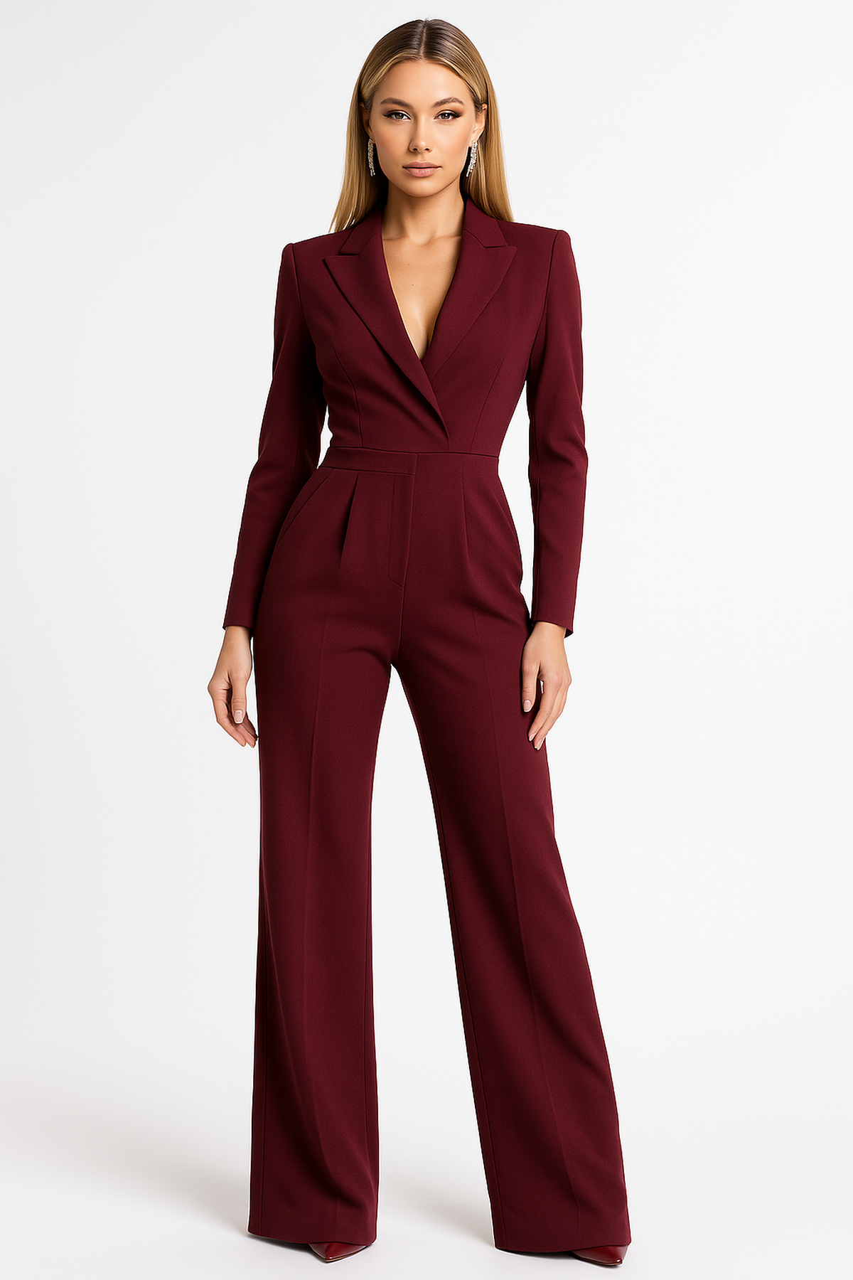 Women’s Long Sleeve Jumpsuit | Wrap Design