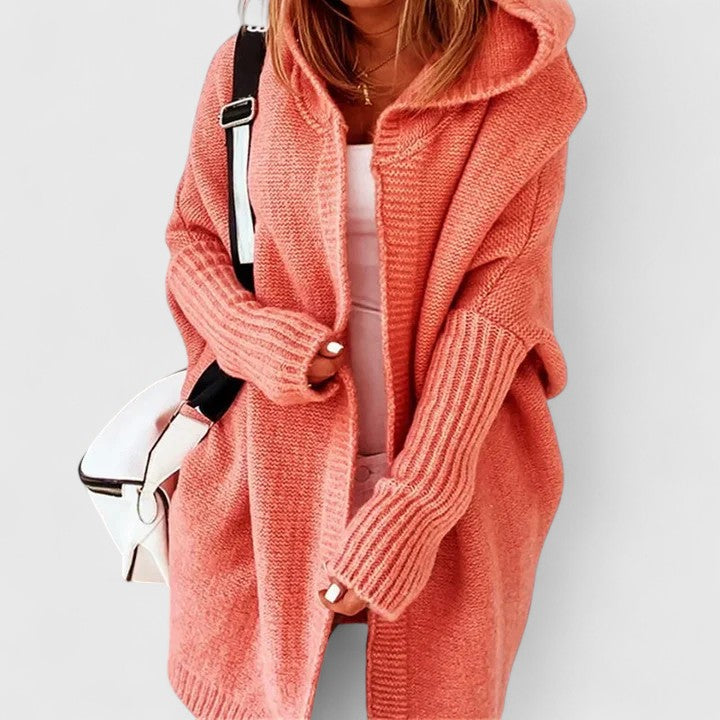 Women's Knit Cardigan with Soft Fabric and Relaxed Fit