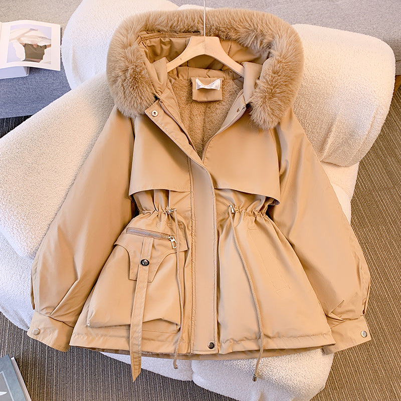 Women's Winter Coat with Fur Trim and Insulated Design