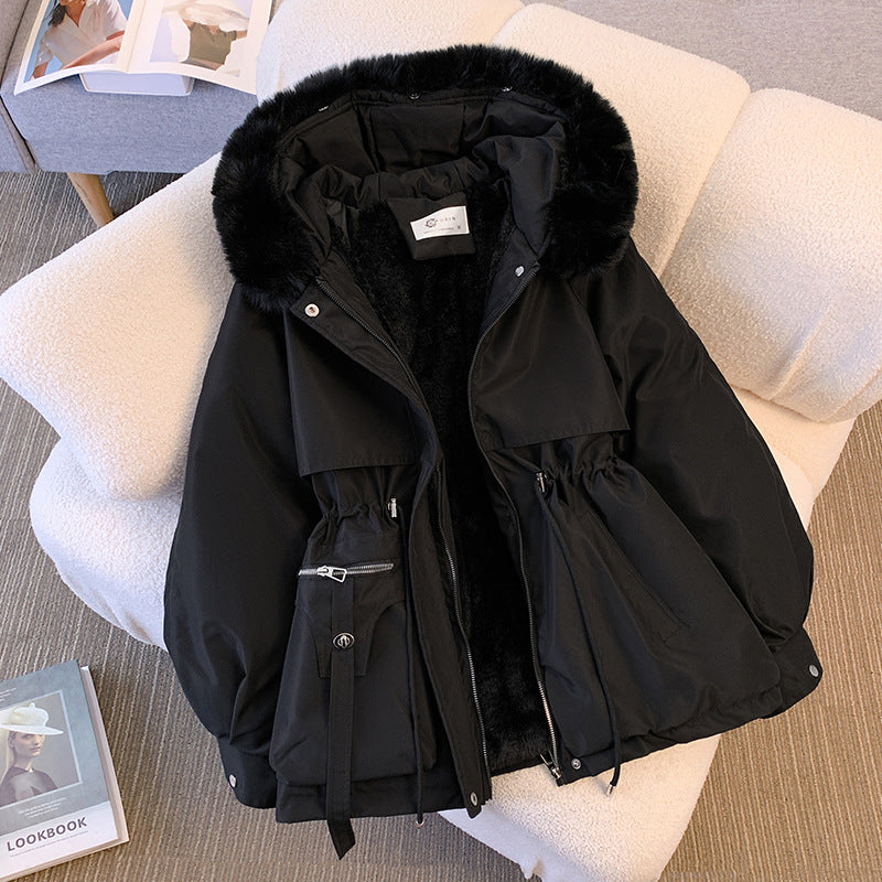 Women's Winter Coat with Fur Trim and Insulated Design