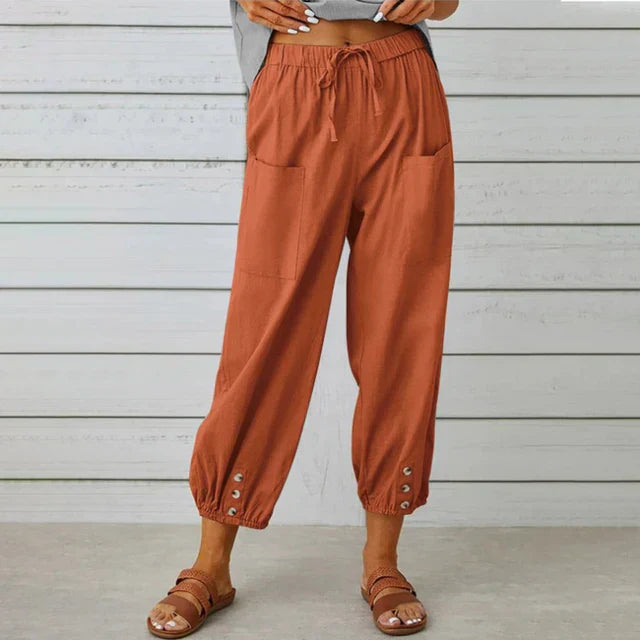 Women's Relaxed Trousers with High Waist and Versatile Fit