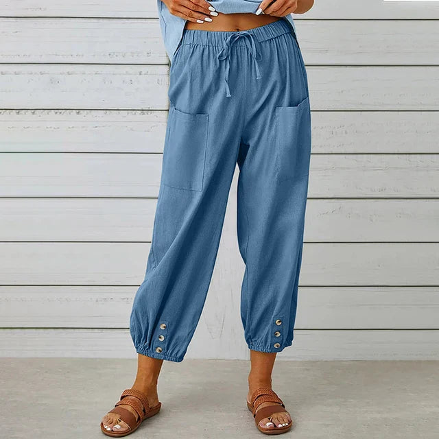 Women's Relaxed Trousers with High Waist and Versatile Fit