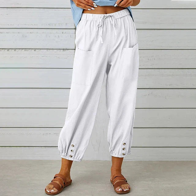 Women's Relaxed Trousers with High Waist and Versatile Fit