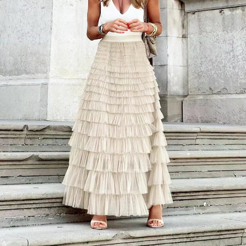 Women’s Flowing Ruffle Skirt | Maxi
