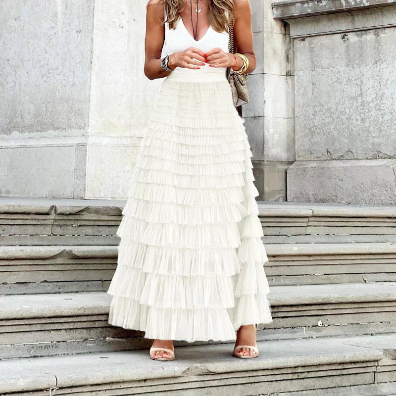 Women’s Flowing Ruffle Skirt | Maxi