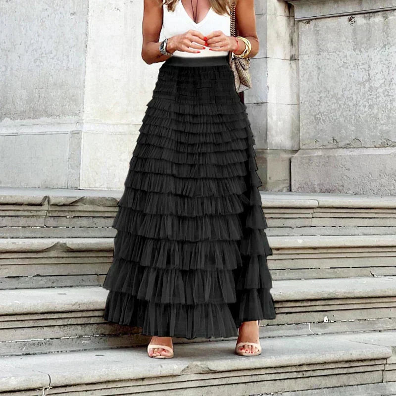 Women’s Flowing Ruffle Skirt | Maxi