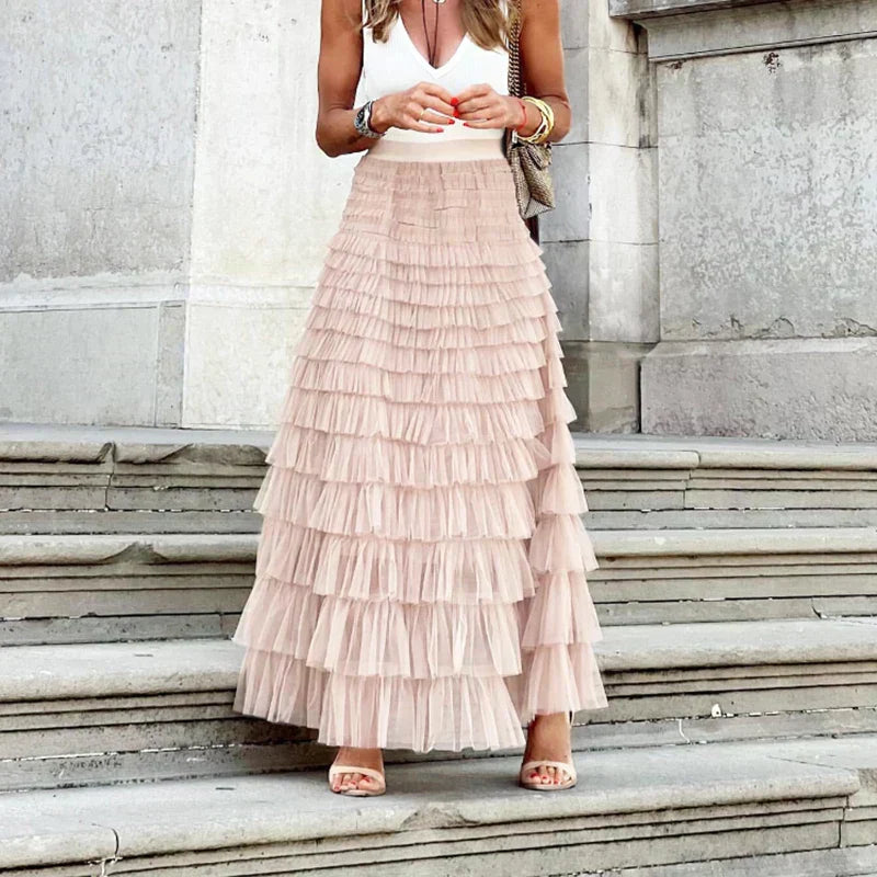 Women’s Flowing Ruffle Skirt | Maxi