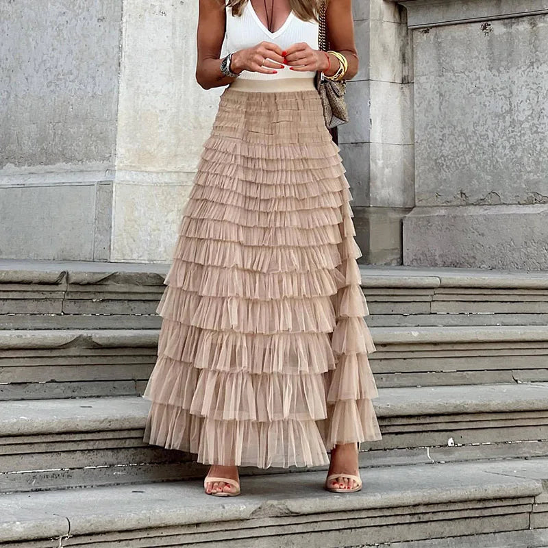 Women’s Flowing Ruffle Skirt | Maxi