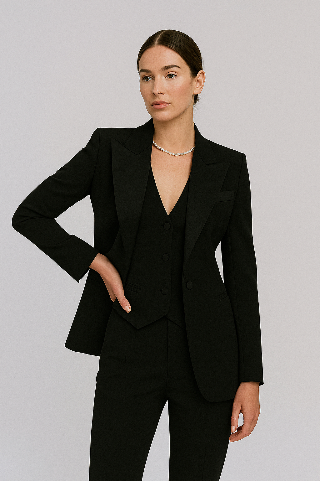 Women’s Three-Piece Suit Set | Blazer Vest and Trousers