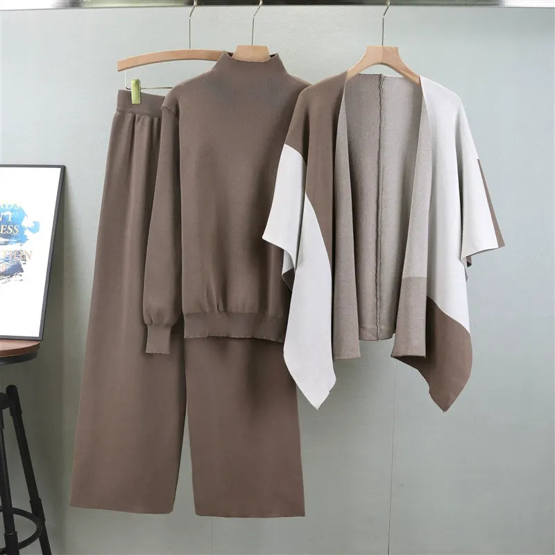 Women’s Three Piece Set | Mock Neck Sweater