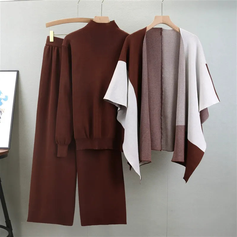Women’s Three Piece Set | Mock Neck Sweater