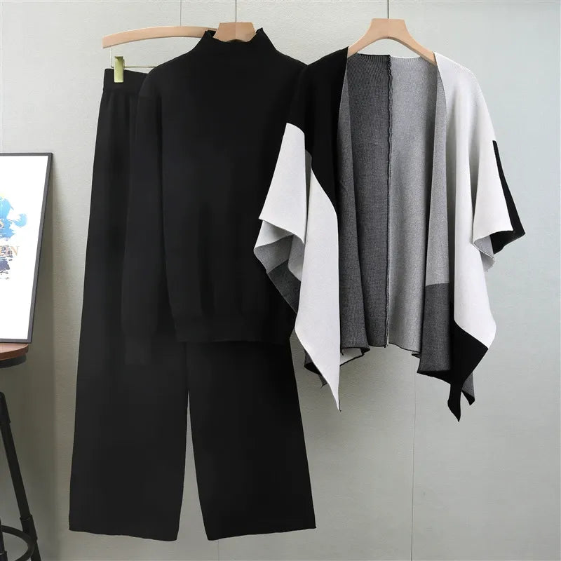 Women’s Three Piece Set | Mock Neck Sweater