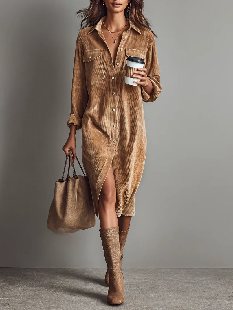 Women's Flared Hem Dress with Versatile Style and Comfortable Fit