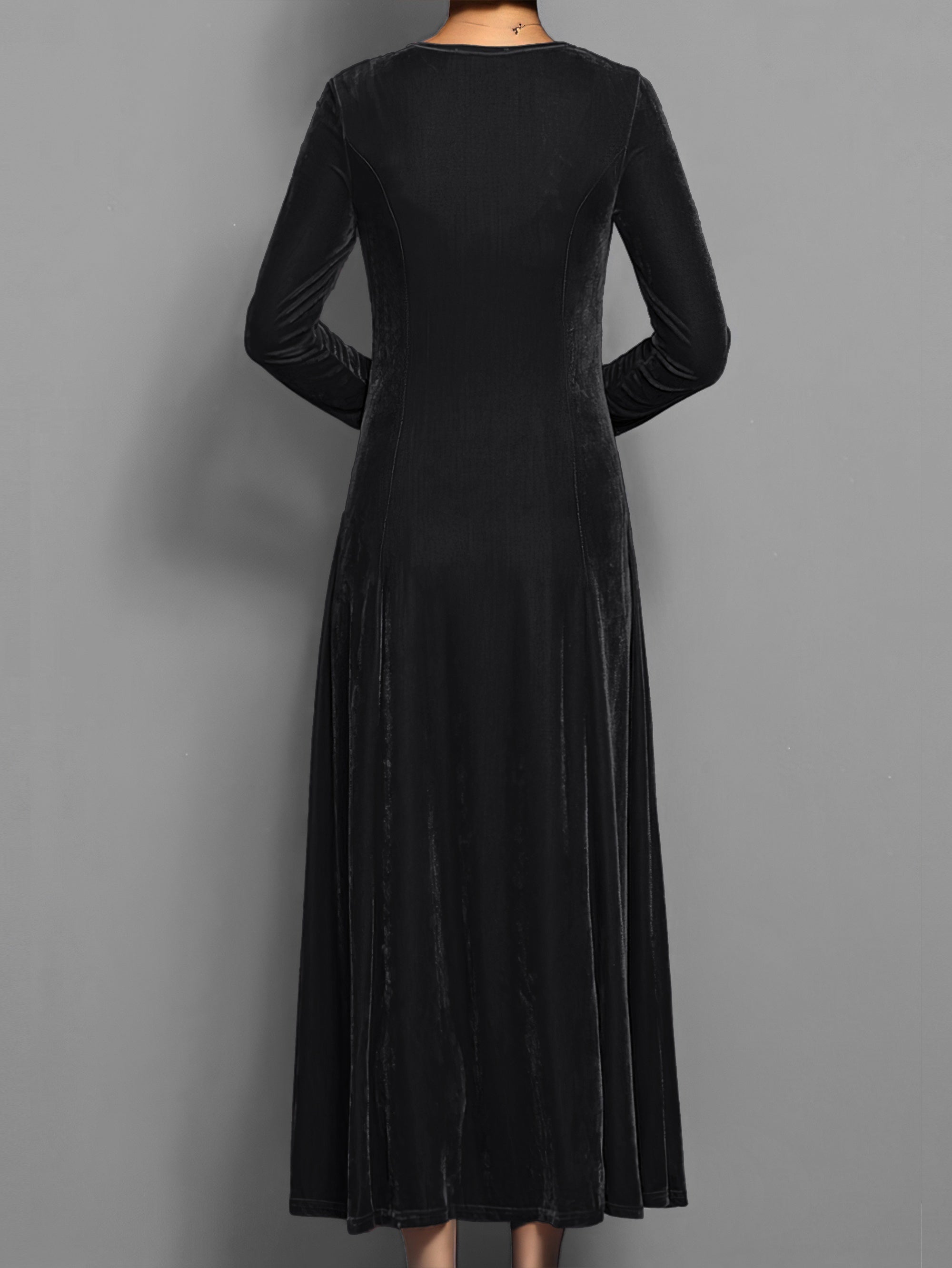 Women's Velvet Dress with Classic Design and Elegant Fit