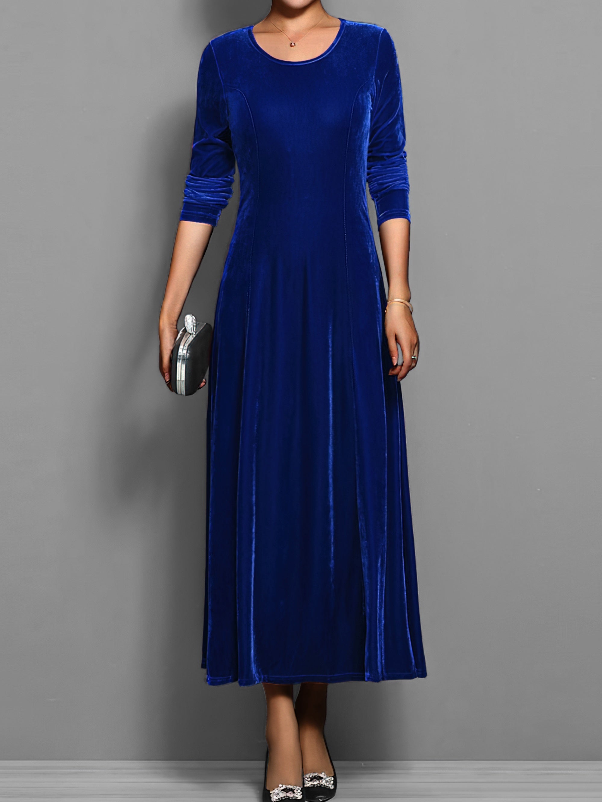 Women's Velvet Dress with Classic Design and Elegant Fit