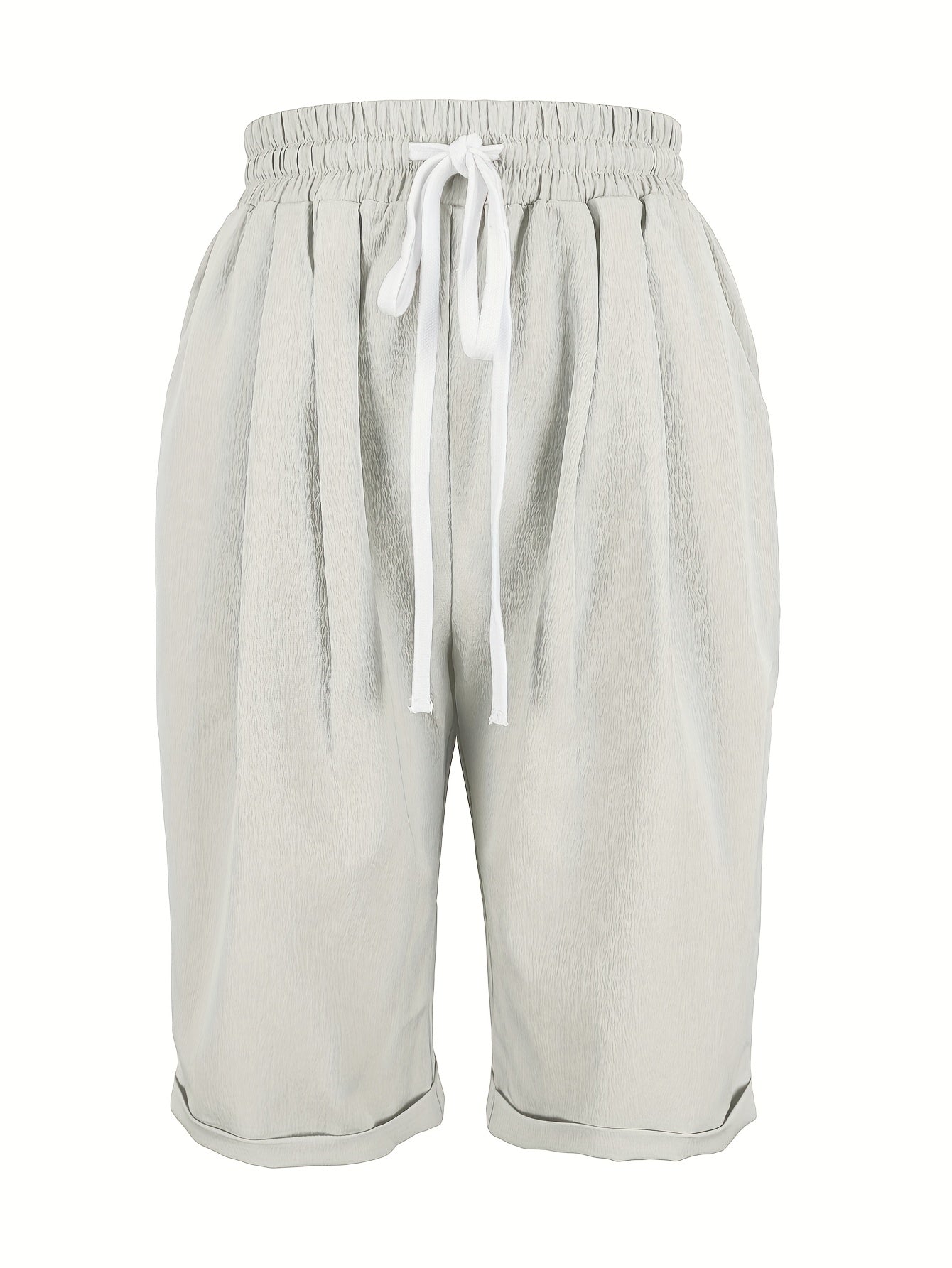 Women's Capri Trousers with Relaxed Fit and Elastic Waist