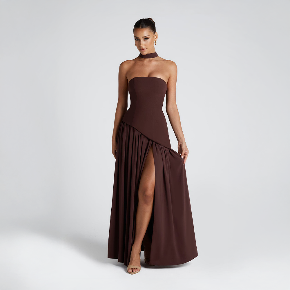 Women’s Strapless Asymmetrical Dress | Maxi