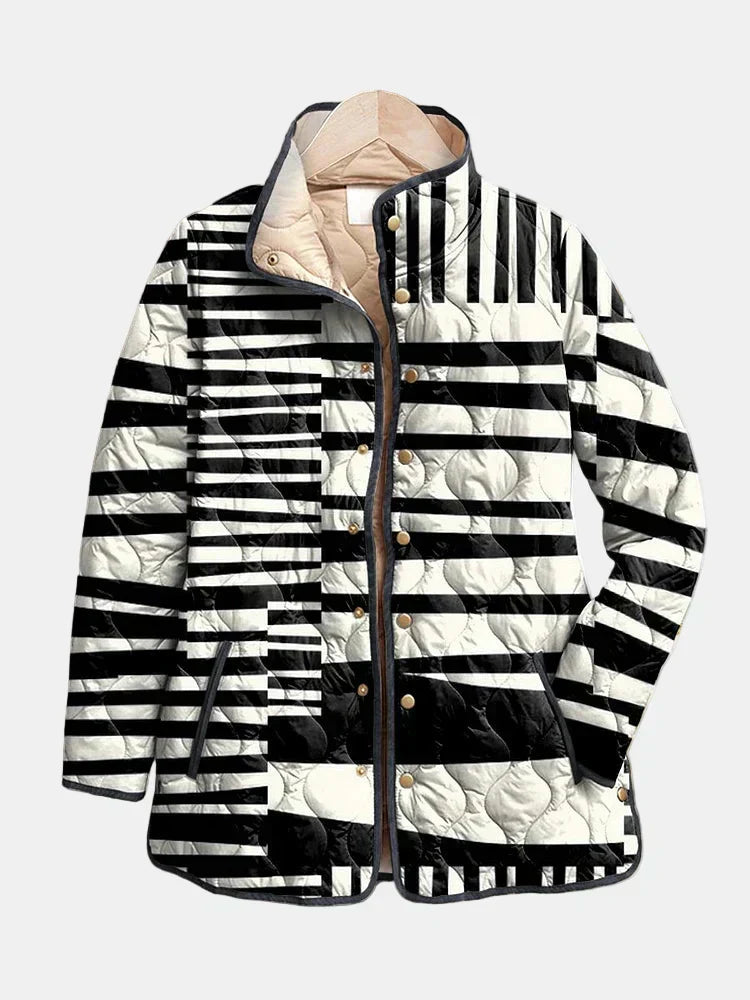 Women's Casual Quilted Jacket with Lightweight Design and Zipper Closure