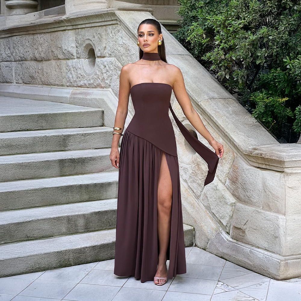 Women’s Strapless Asymmetrical Dress | Maxi