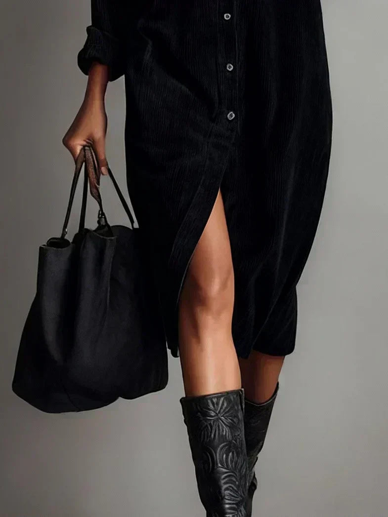 Women's Flared Hem Dress with Versatile Style and Comfortable Fit