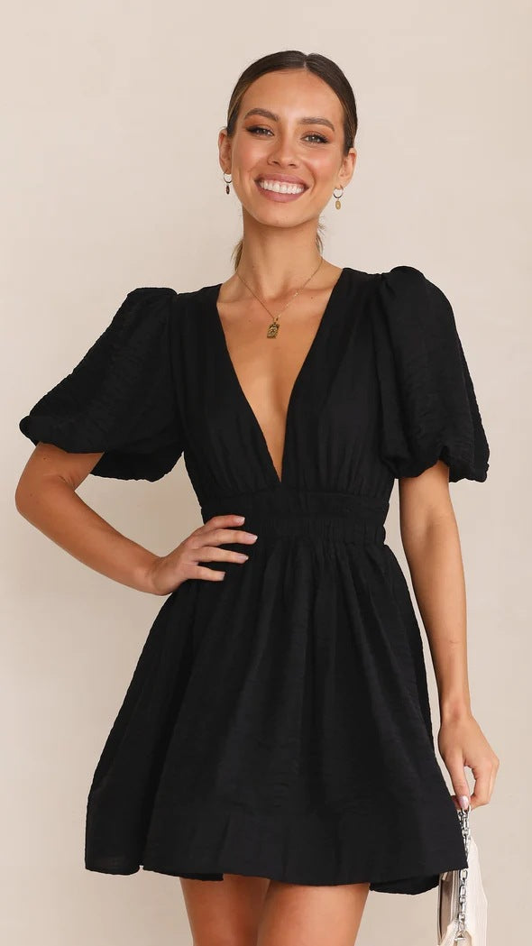 Women’s Puff Sleeve Square Neck Dress | Mini