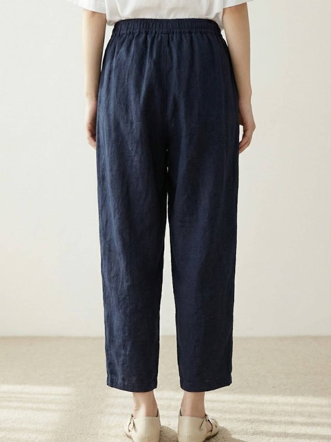 Women's Drawstring Straight-Leg Trousers with Adjustable Waist and Versatile Fit