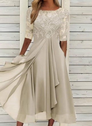 Women’s Three-Quarter Sleeve Dress | Midi