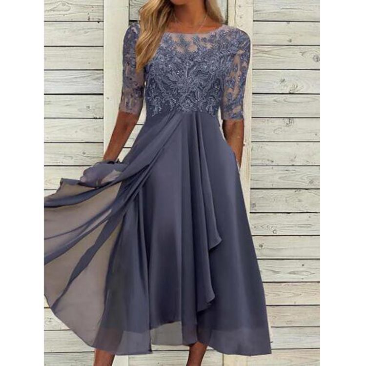 Women’s Three-Quarter Sleeve Dress | Midi