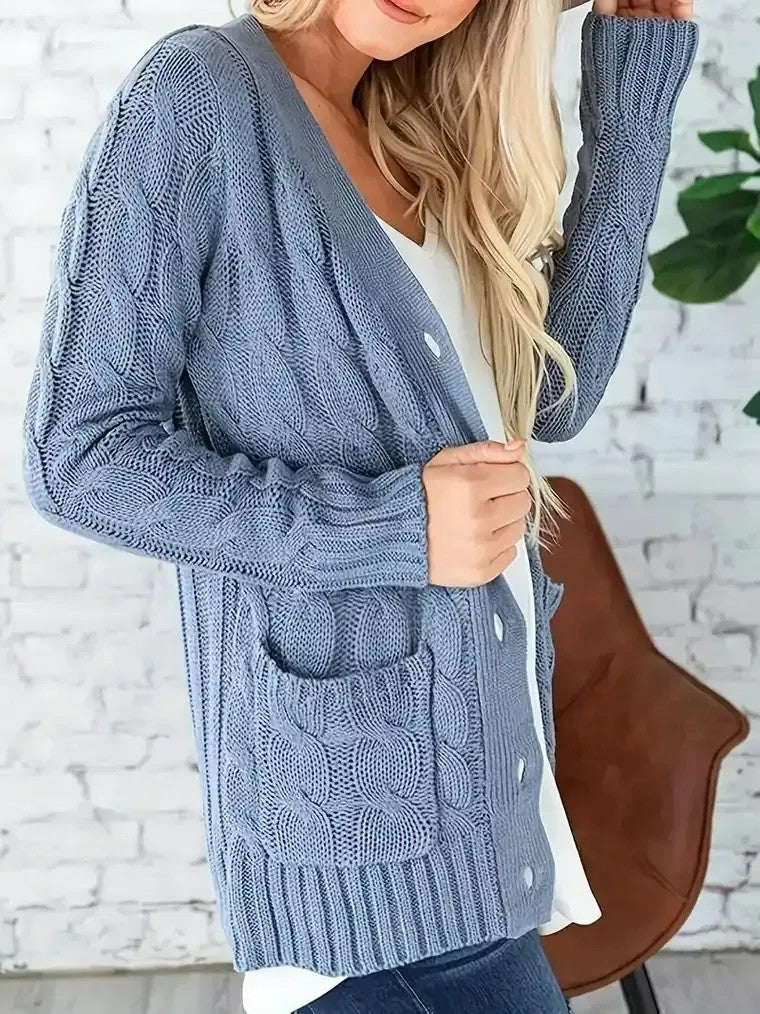 Women’s Cable Knit Cardigan | Button Closure